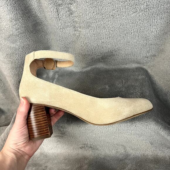 Soludos Gemma Heel Shoes Womens 8 Beige Suede Leather Strappy Anthropologie - Picture 9 of 13